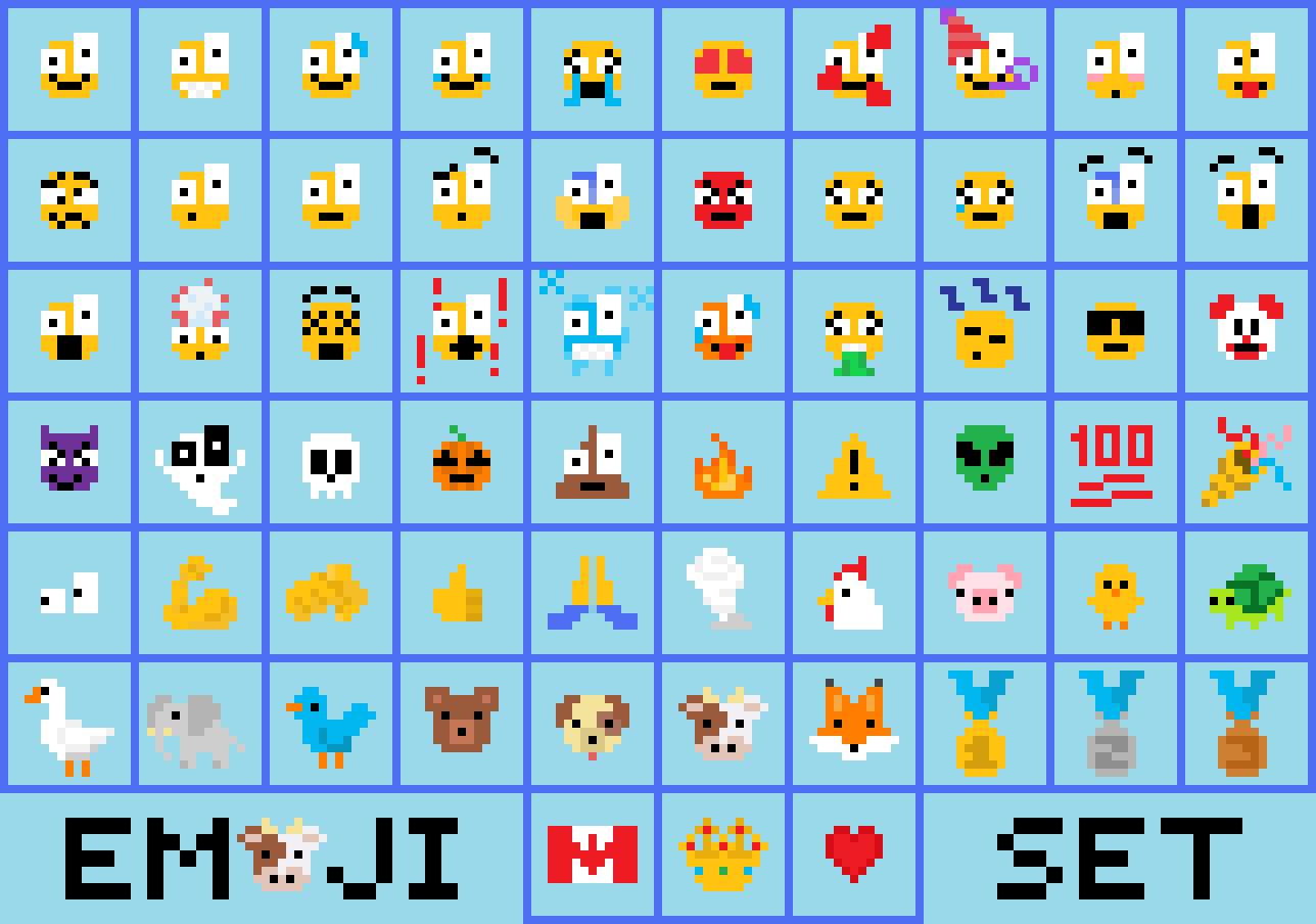 Pixel Art Emoji Set